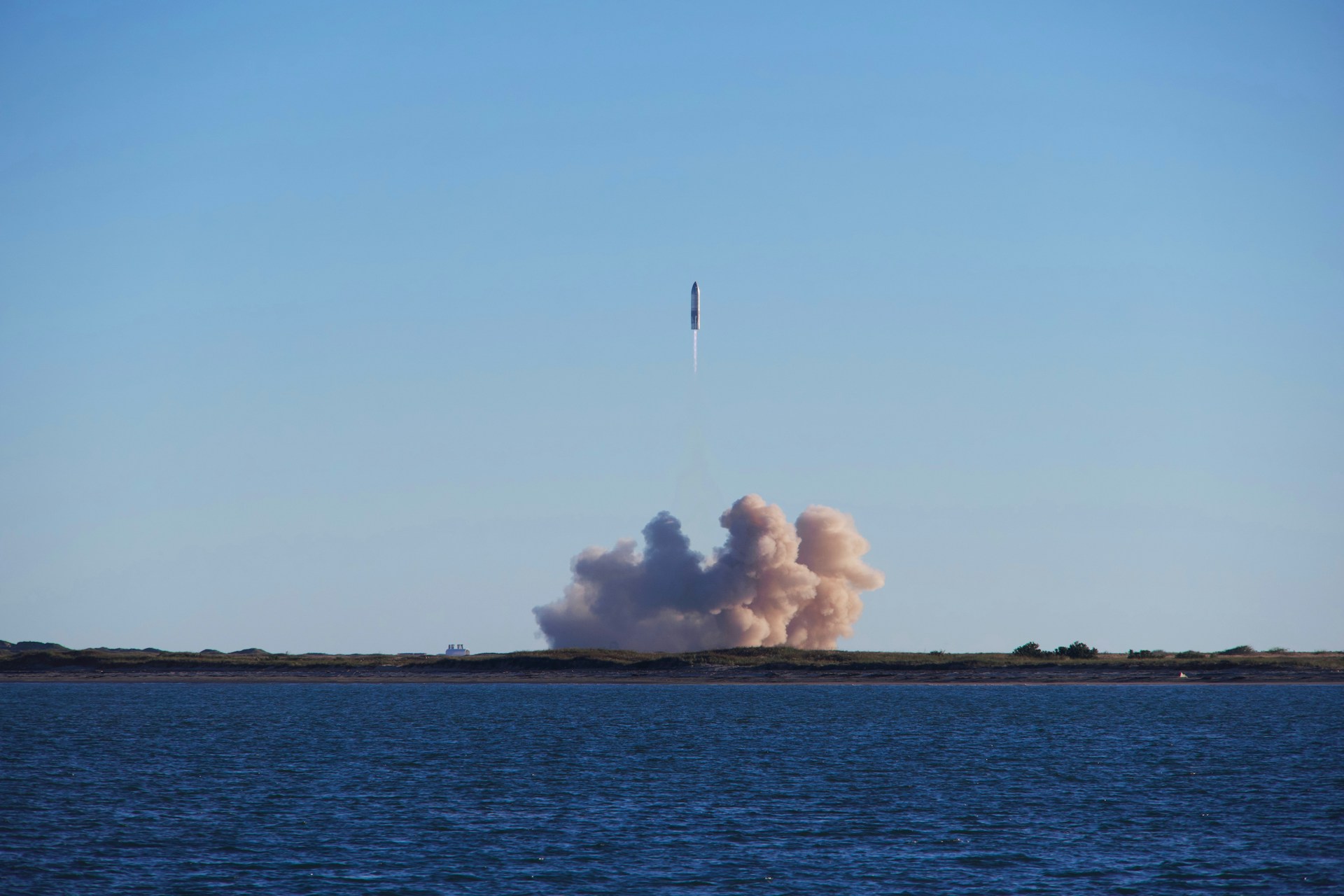 Launch plume over the ocean