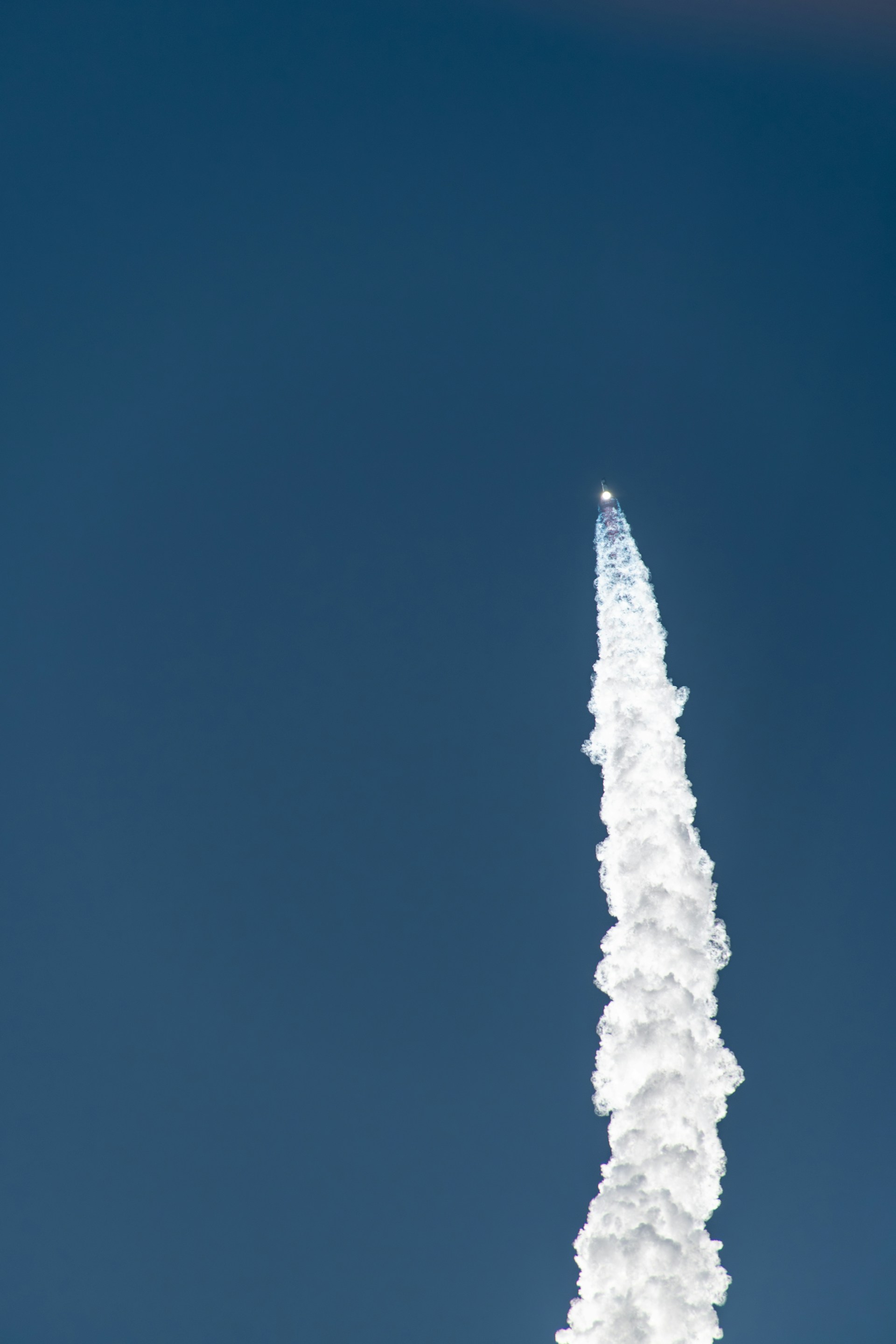 Rocket smoke trail in the sky