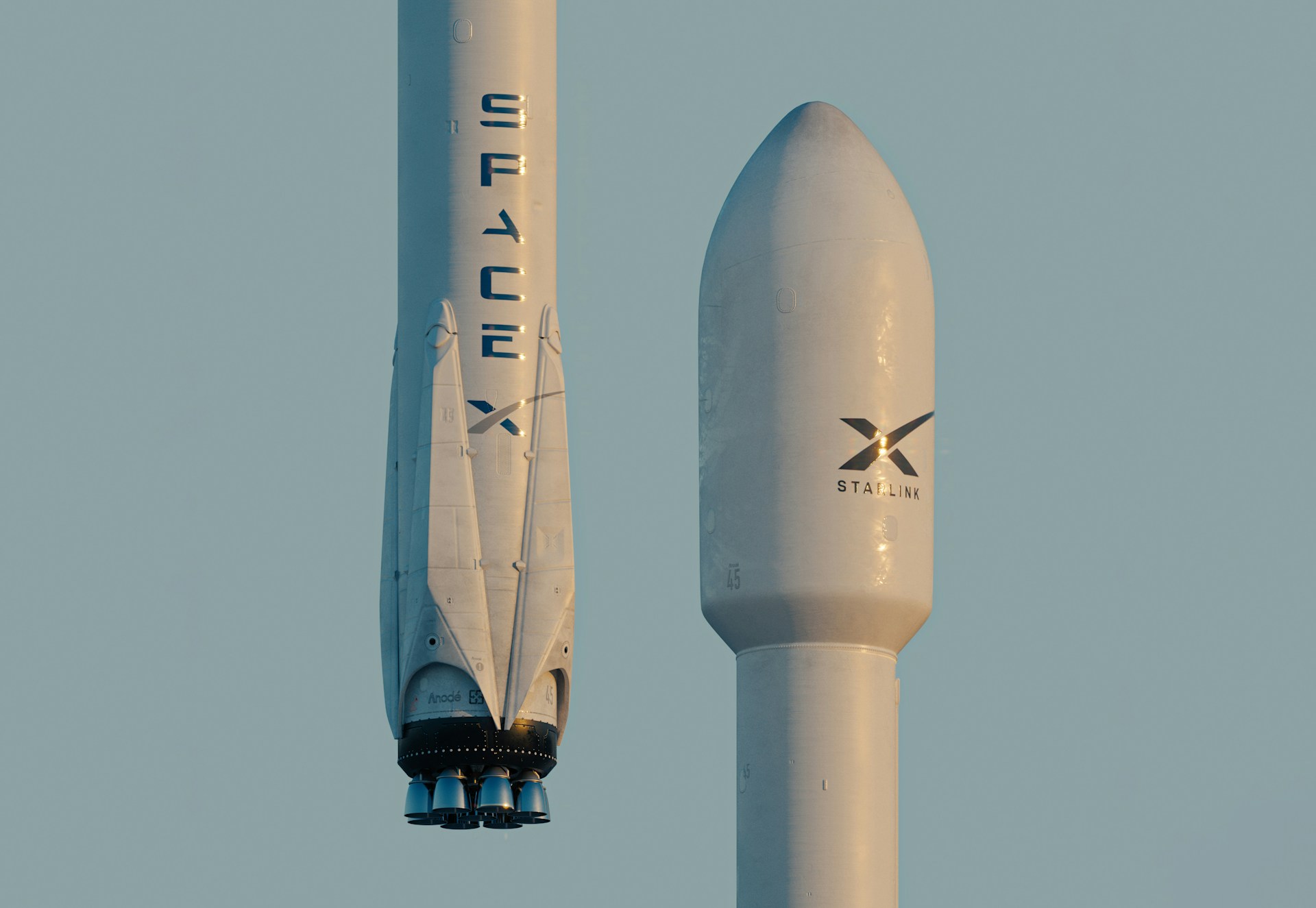 SpaceX rocket in flight